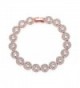 MYJS Angelic Tennis Bracelet Rose Gold Plated with Swarovski Crystals- Bridal Wedding Bridesmaid Gift - CD12MRRQNFB