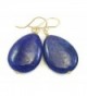 14k Gold Filled Lapis Lazuli Earrings Large Blue Smooth Fat Teardrop Briolettes - CK11N1FE293