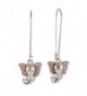 Sabai Silvertone Art Deco Elephant Charm Dangle Earrings on Stainless Steel Earwires - CQ120EGEZBL