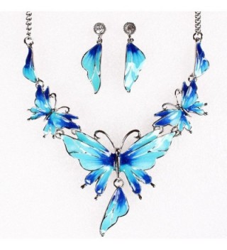 QIYUN Z Butterfly Pendant Necklace Earrings