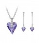 COPAUL Fashion Austrian Necklace Earrings - Light Ppurple - CQ11WUM53DH