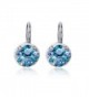Suyi Austrian Crystal Earrings Rose Gold Plated Multi-colored Drop Earrings - Silver Blue - CZ123RDMP4H