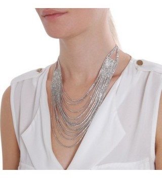 Humble Chic Waterfall Multi Strand Silver Tone