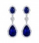 SELOVO Teardrop Drop Dangle Earrings Silver Tone Party Jewelry - blue - C412HWWFF9L