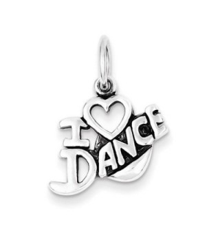 Sterling Silver Antiqued I Love Dance Charm - C5115EY7PLV