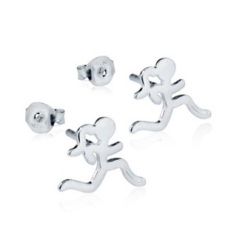Mini Running Stick Figure Post Earrings | Running Jewelry by Gone For a RUN | Sterling Silver - CK12C35YUMZ