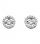 White Cubic Zirconia "CZ in Motion" Halo Stud Earrings in Platinum over .925 Silver - CN11VAPJHS1