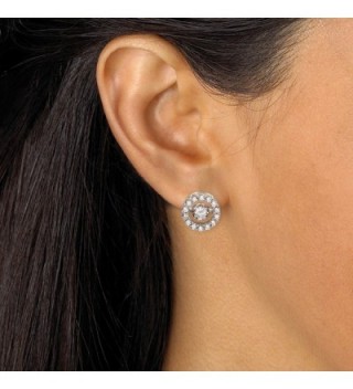 Zirconia Motion Earrings Platinum Silver in Women's Stud Earrings