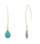 Lux Accessories Dangle Teardrop Synthetic Turquoise Stone Earrings - CA11MDIHPR5