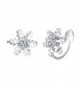 EleQueen Sterling Snowflake Crawlers Earrings - CY186HKTS3U