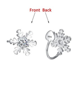 EleQueen Sterling Snowflake Crawlers Earrings in Women's Cuffs & Wraps Earrings