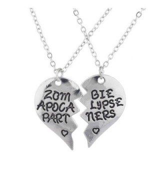 Lux Accessories SilverTone Zombie Apocalypse Partners BFF Pendant Necklace 2PC - CI18630REKA