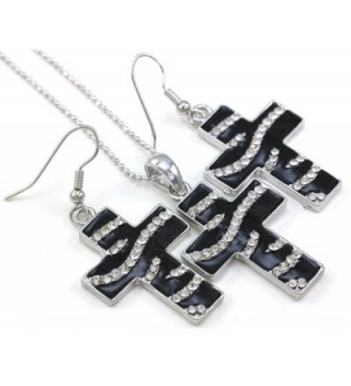 Stripe Christian Pendant Necklace Earrings