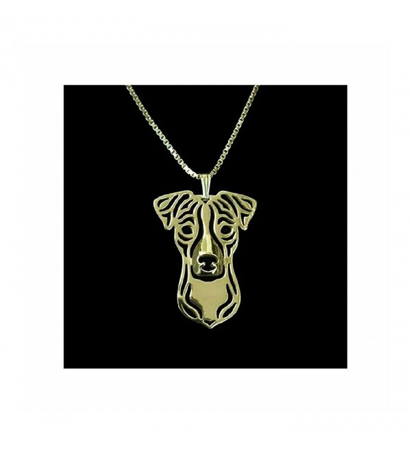 Jack Russell Terrier Dog Necklace Gold-Tone - C112N15ENLA