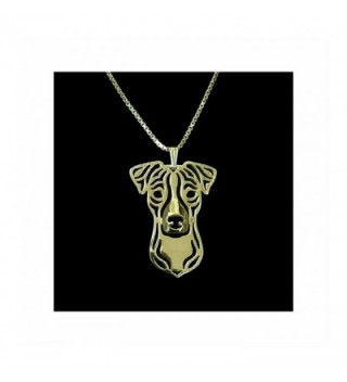 Jack Russell Terrier Dog Necklace Gold-Tone - C112N15ENLA