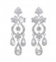 EVER FAITH Bridal Flower Vase Chandelier Dangle Earrings Austrian Crystal - 2-Clip-on_Clear Silver-Tone - CG186L2Q7RL