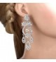 EVER FAITH Silver Tone Chandelier Earrings