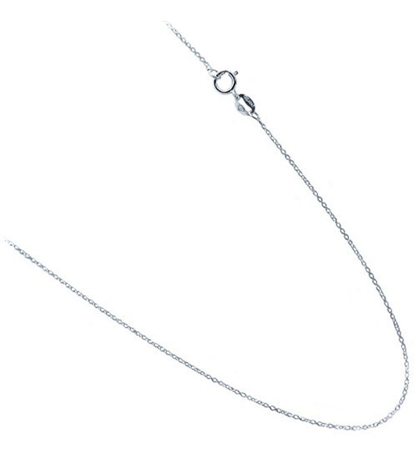 1mm Thin Rolo Style Italian Link Chain. Sterling Silver .925 Necklace. 14-16-18-20-22-24 Inches - C91268J8G4Z