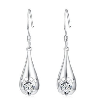 YFN Teardrop Drops 925 Sterling Silver Eternal Love Heart Hollow Paw Dangle Earrings for Women Girls - Clear - CQ185484ZXS
