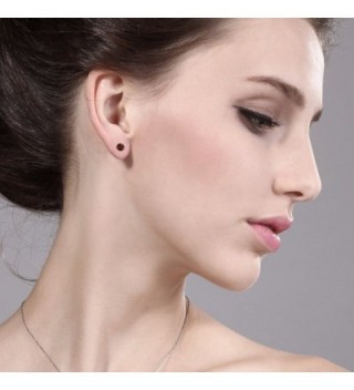Round Garnet Sterling Silver Earrings