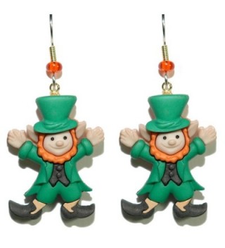 Adorable St Patrick's Day Leprechaun Dangle Earrings (H120) - CI17XMROQIY