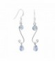 4.10ctw Genuine Gemstone & 925 Silver Plated Dangle Earrings Made By Sterling Silver Jewelry - Rainbow Moonstone - CJ182AAD7T8