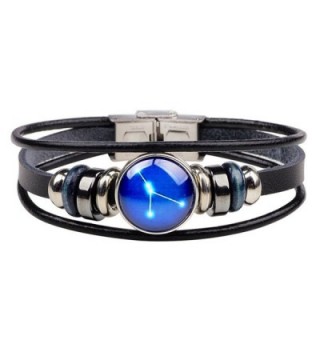 CHUYUN Vintage 12 Zodiac Zigns Constellations Muti-layer Leather Bracelet for Women and Men - CR184E722YS