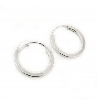 Sterling Silver Square-Shaped Tube Hoop Earrings- 9/16" - CN110A6US0R