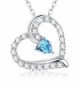 Birthday Birthstone Aquamarine Swarovski Jewelry 20 - Aquamarine March Birthstone heart Pendant - CH1884I00TH