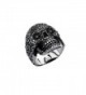 Inox Jewelry Womens Stainless Steel Skull Flower Eyes Ring - C111RIYISM5