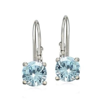 Sterling Silver Aquamarine Leverback Earrings in Women's Drop & Dangle Earrings