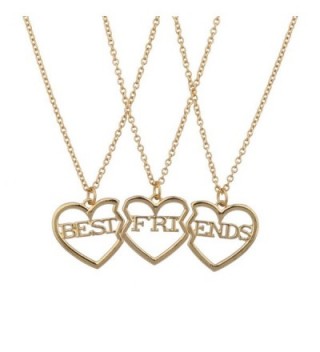 Lux Accessories Best Friends BFF Broken Heart Necklace Trio Set - C3125BQXHJ5