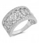 White CZ Filigree Flower Fashion Ring New .925 Sterling Silver Band Sizes 6-10 - C712G76HZEL