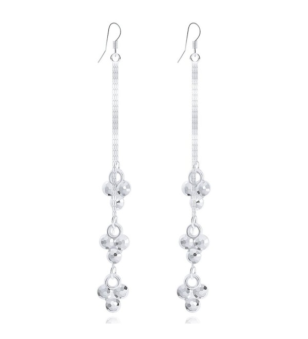 LY8 Fashion Jewelry Silver Tone Art Deco Long Tassel Dangle Drop Earrings for Elegant Women - Grapes - CD17Z3XD9LS