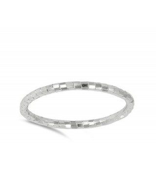 Diamond Cut Stackable Wedding Sterling Silver