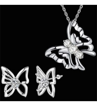 Jewelry Set Butterfly Necklace Earrings