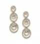 Mariell Concentric Ovals Genuine 14KT Gold Plated Pave CZ Bridal Fashion Dangle Earrings - CG11ZP6U0AZ