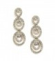 Mariell Concentric Ovals Genuine 14KT Gold Plated Pave CZ Bridal Fashion Dangle Earrings - CG11ZP6U0AZ