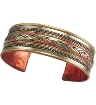 Tibetan Energy Metal Cuff Bracelet Healing Ribbon Pattern - CT183NE455L