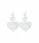 IDB Delicate Filigree Dangle Double Heart Drop Hook Earrings - available in silver and gold tones - Silver tone - CV189TMU2S5