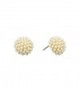 John Wind- 1/2" Pave Pearl Post Earrings- Gold - C612NB42CX9