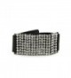 Premium Rhinestones PU Leather Bracelet - Different Colors Available - Black - C011RETOKQH