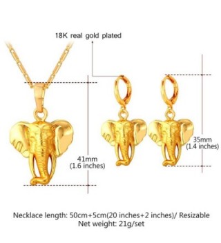 Elephant Pendant Necklace Earrings African