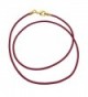 Gold Plated 1.8mm Fine Burgundy Red Leather Cord Necklace - C11875IXMMM