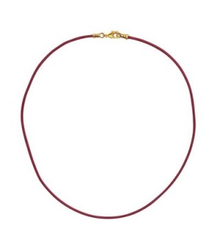 Plated 1 8mm Burgundy Leather Necklace