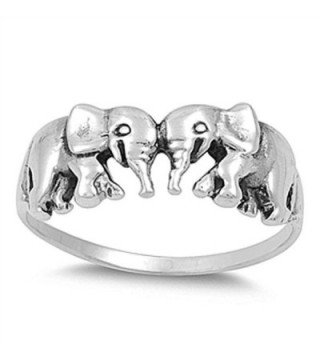 CHOOSE YOUR COLOR Sterling Silver Elephant Ring - CZ11Y23EBFN