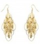 Lux Accessories Gold tone Petals Waterfall Earrings - CJ12F77TOMH
