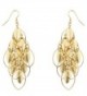 Lux Accessories Gold tone Petals Waterfall Earrings - CJ12F77TOMH