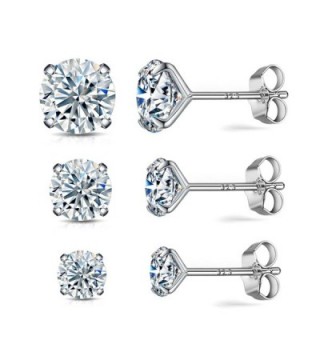 Sterling earrings simulated diamond hypoallergenic - CF1884OS9L2
