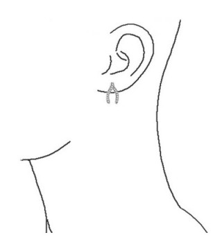 Bling Jewelry Sterling Wishbone Earrings in Women's Stud Earrings
